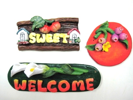 craft - ceramic painting craft - Welcome, Home Sweet Home, Flower